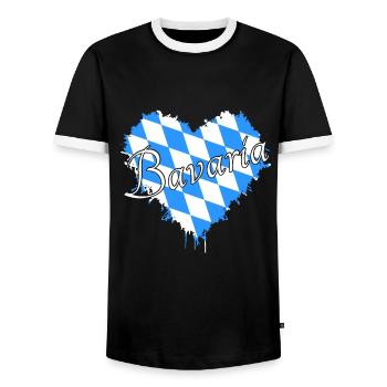 Bavaria Bayern - Männer Kontrast-T-Shirt - Schwarz/Weiß - Vorne - AI Model Female 172 light (172cm) & AI Model Male 178 light (178cm)