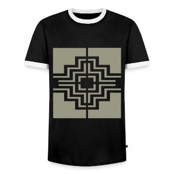 Unique colour - Men's Ringer Shirt - black/white - Front - AI Model Female 172 light (172cm) & AI Model Male 178 light (178cm)