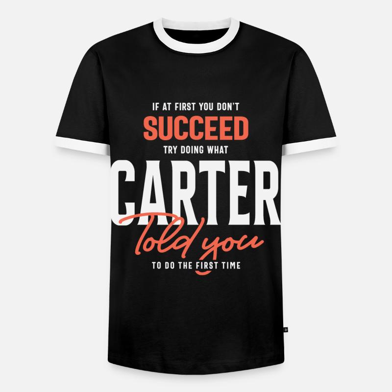 Carter Name Personalized Carter - Men's Ringer Shirt - black/white