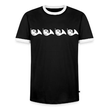 Cors français rétro - T-shirt contrasté Homme - noir/blanc - Devant - AI Model Female 172 light (172cm) & AI Model Male 178 light (178cm)