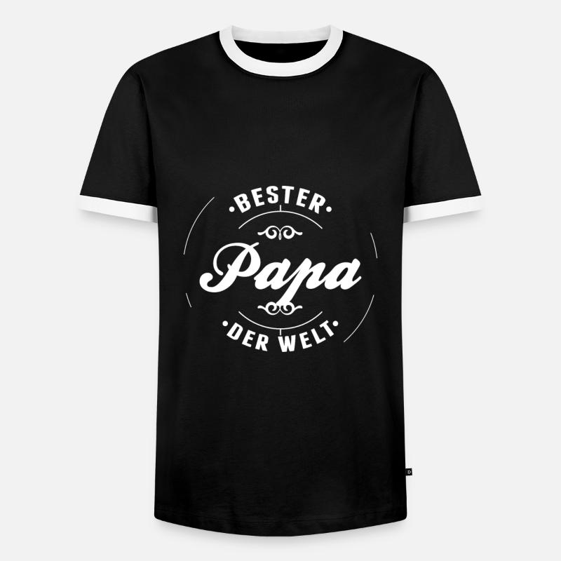 Bester Papa der Welt - Geschenkidee - Männer Kontrast-T-Shirt - Schwarz/Weiß