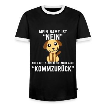 Süßer Hund Hündchen Tier Hundeerziehung Geschenk - Männer Kontrast-T-Shirt - Schwarz/Weiß - Vorne - AI Model Female 172 light (172cm) & AI Model Male 178 light (178cm)