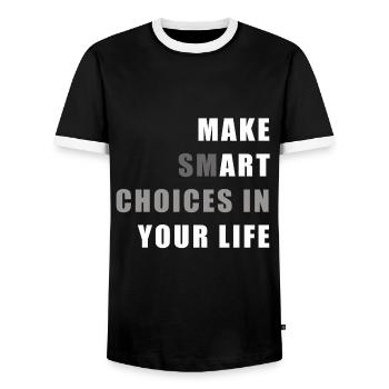 Make Smart Choices In Your Life Sprüche Spruch Ges - Männer Kontrast-T-Shirt - Schwarz/Weiß - Vorne - AI Model Female 172 light (172cm) & AI Model Male 178 light (178cm)