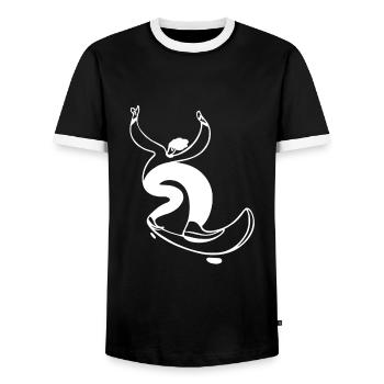 Skate Board Crazy Funky Trend Sports Boards Surf - Men's Ringer Shirt - black/white - Front - AI Model Female 172 light (172cm) & AI Model Male 178 light (178cm)