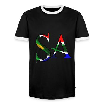 Afrique du Sud SA Afrique patriotisme fierté des Africains - T-shirt contrasté Homme - noir/blanc - Devant - AI Model Female 172 light (172cm) & AI Model Male 178 light (178cm)
