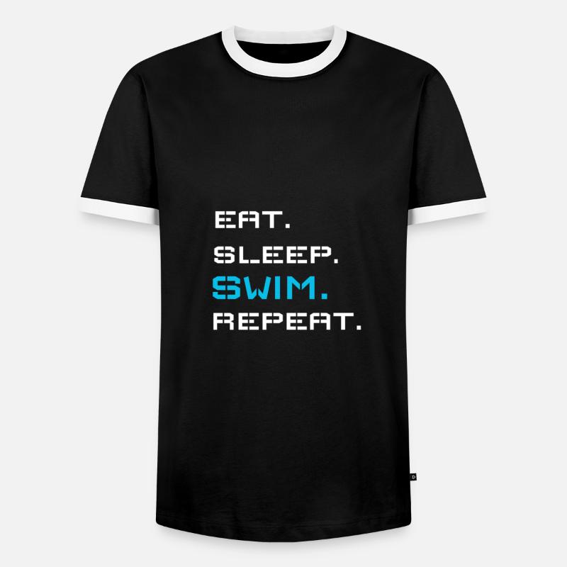 swim - Men's Ringer Shirt - black/white