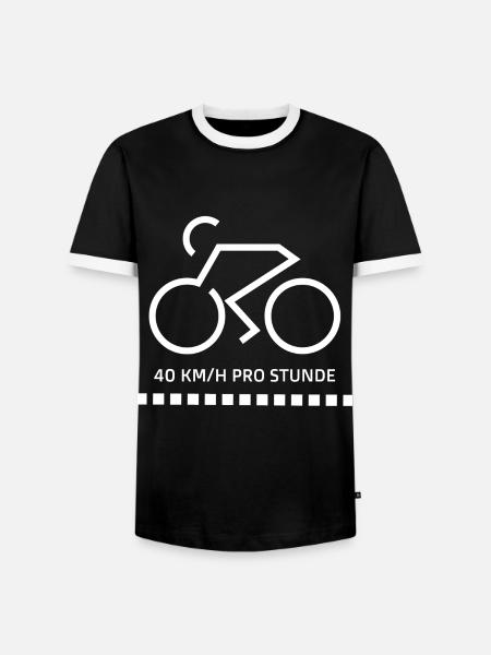 Radsport - Männer Kontrast-T-Shirt - Schwarz/Weiß