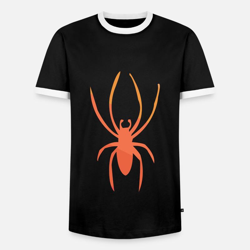 Retro Spinne - Männer Kontrast-T-Shirt - Schwarz/Weiß