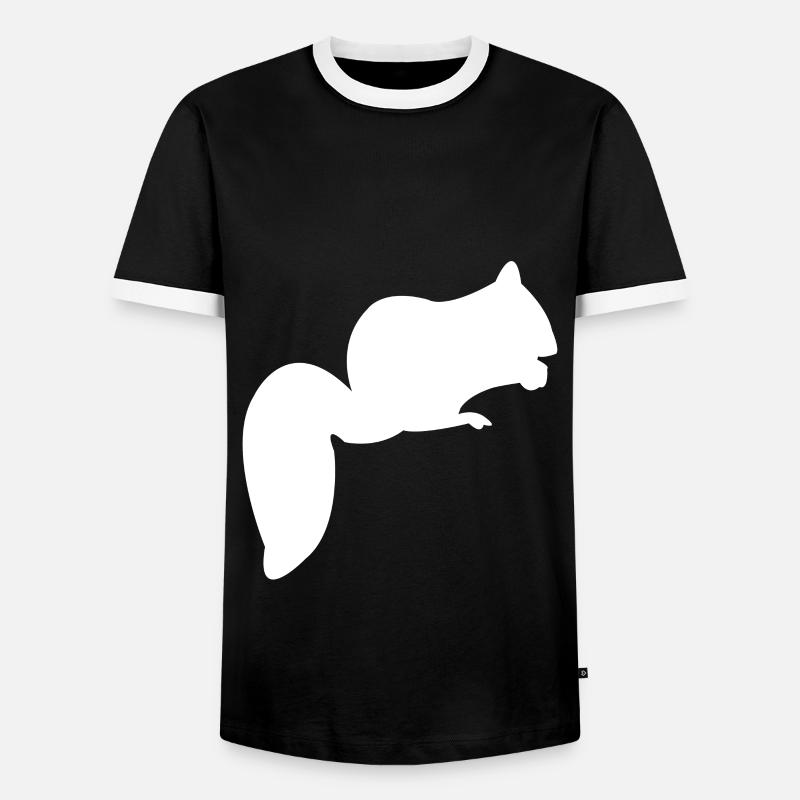 Baumhörnchen - Männer Kontrast-T-Shirt - Schwarz/Weiß
