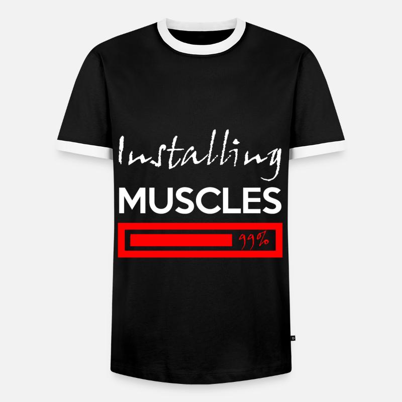 Installing Muscles - Men's Ringer Shirt - black/white