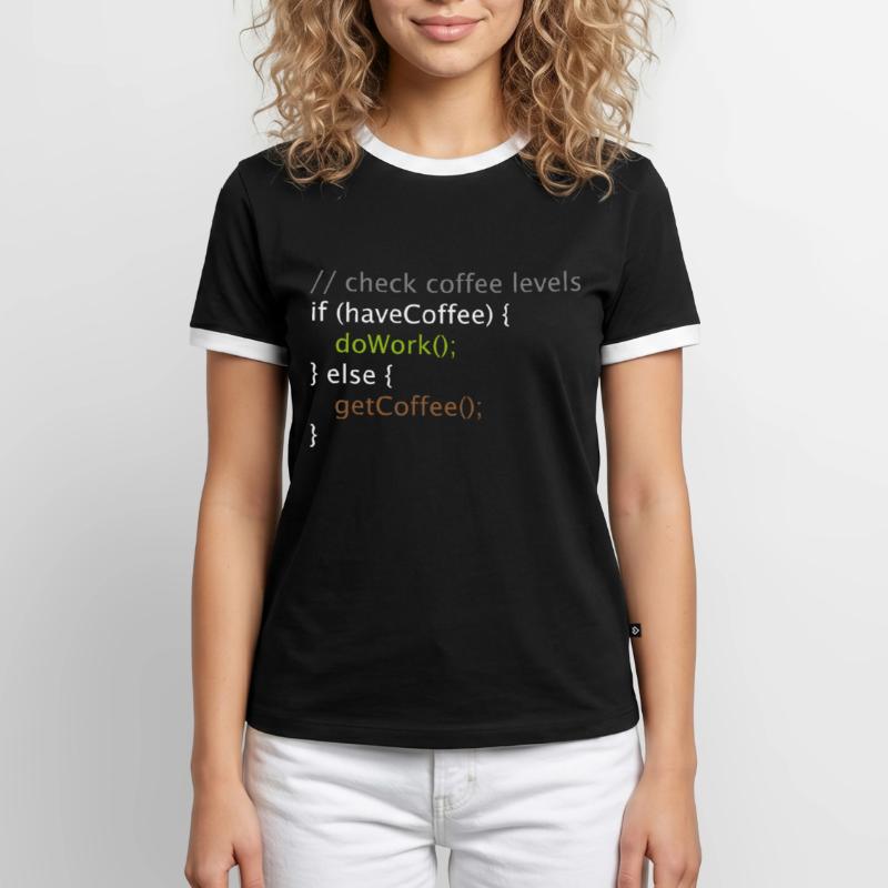 Computer Science Nerd Geek Programmer Coffee Work Men's Ringer Shirt