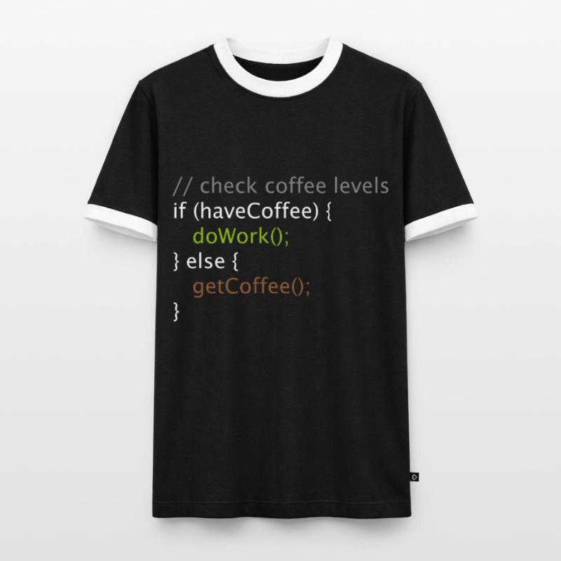 Computer Science Nerd Geek Programmer Coffee Work Men's Ringer Shirt