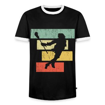 lacrosse - T-shirt contrasté Homme - noir/blanc - Devant - AI Model Female 172 light (172cm) & AI Model Male 178 light (178cm)