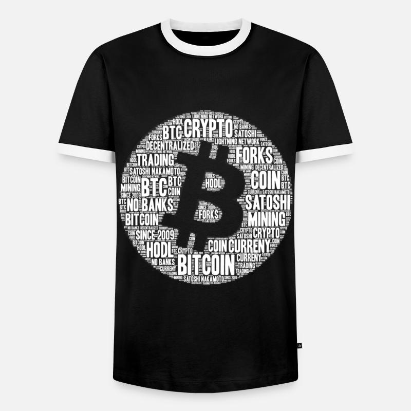 Bitcoin LOGO BTC BUBBLE for all crypto lovers - Men's Ringer Shirt - black/white