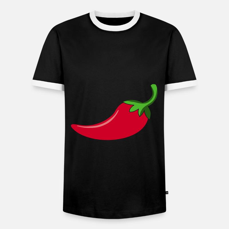 Scharfe Chilly - Männer Kontrast-T-Shirt - Schwarz/Weiß