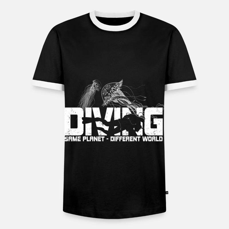 Gerätetauchen - Männer Kontrast-T-Shirt - Schwarz/Weiß