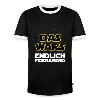 Das wars, endlich Feierabend - Männer Kontrast-T-Shirt - Schwarz/Weiß - Vorne - AI Model Female 172 light (172cm) & AI Model Male 178 light (178cm)