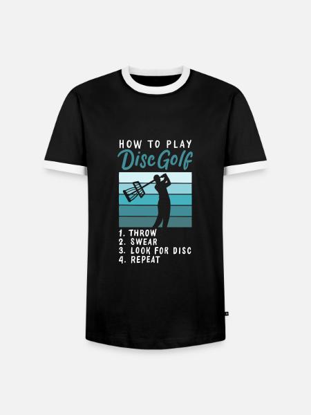 Disc Golf Retro - Männer Kontrast-T-Shirt - Schwarz/Weiß