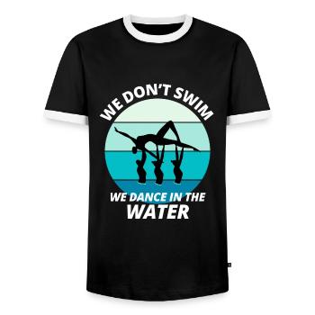 Synchro Swim Swimmer Synchronized Swimming Funny - Men's Ringer Shirt - black/white - Front - AI Model Female 172 light (172cm) & AI Model Male 178 light (178cm)