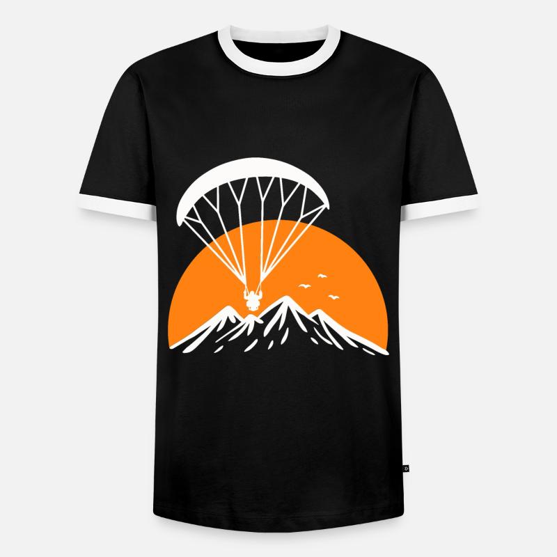 Paramotoring Retro Design - Männer Kontrast-T-Shirt - Schwarz/Weiß