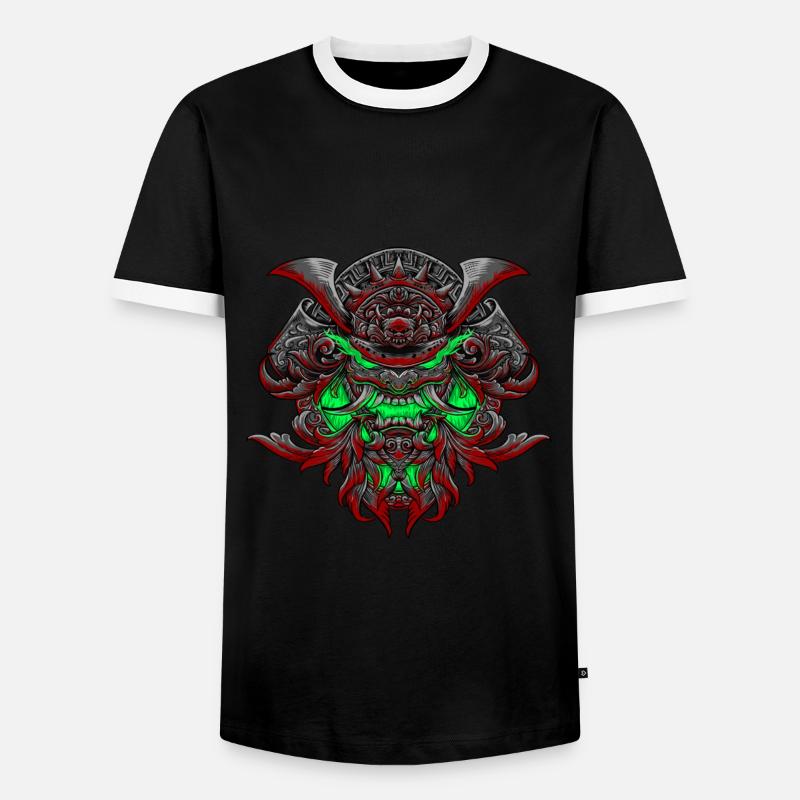 Samurai neon - Men's Ringer Shirt - black/white