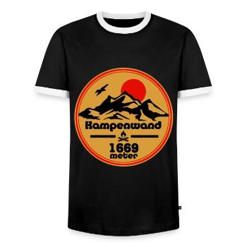 kampenwand - Männer Kontrast-T-Shirt - Schwarz/Weiß - Vorne - AI Model Female 172 light (172cm) & AI Model Male 178 light (178cm)