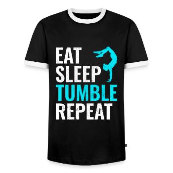 Power Tumbling Gymnastik Turner Akrobatik Lustig - Männer Kontrast-T-Shirt - Schwarz/Weiß - Vorne - AI Model Female 172 light (172cm) & AI Model Male 178 light (178cm)