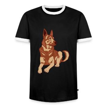 Cute Adorable Dog For Certified Dog Lover T-shirt - Männer Kontrast-T-Shirt - Schwarz/Weiß - Vorne - AI Model Female 172 light (172cm) & AI Model Male 178 light (178cm)