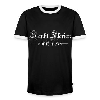 sankt florian feuerwehr - Männer Kontrast-T-Shirt - Schwarz/Weiß - Vorne - AI Model Female 172 light (172cm) & AI Model Male 178 light (178cm)