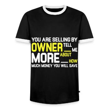 Immobilienmakler Makler Beruf Immobilien - Männer Kontrast-T-Shirt - Schwarz/Weiß - Vorne - AI Model Female 172 light (172cm) & AI Model Male 178 light (178cm)