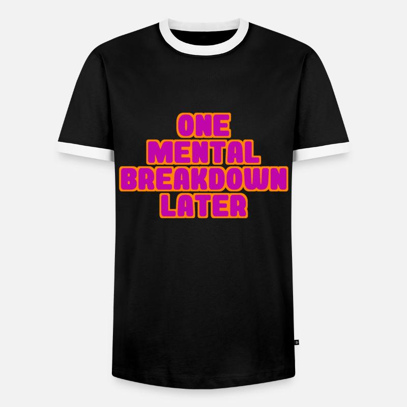mental breakdown - Men's Ringer Shirt - black/white