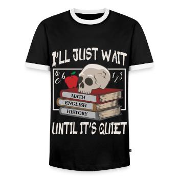 Lustige Lehrer Skelett Geschenkidee - Männer Kontrast-T-Shirt - Schwarz/Weiß - Vorne - AI Model Female 172 light (172cm) & AI Model Male 178 light (178cm)