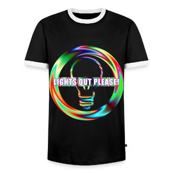 Licht Aus Lampe Aus Licht ausschalten - Männer Kontrast-T-Shirt - Schwarz/Weiß - Vorne - AI Model Female 172 light (172cm) & AI Model Male 178 light (178cm)