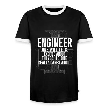 Engineer - Men's Ringer Shirt - black/white - Front - AI Model Female 172 light (172cm) & AI Model Male 178 light (178cm)