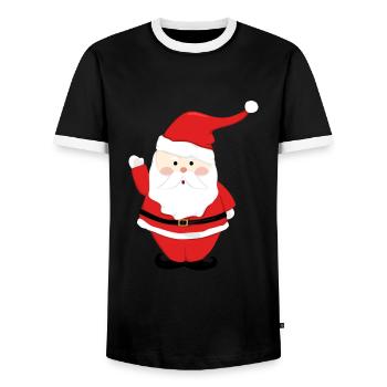Père Noël Joyeux Noël Coeur T-Shirt d’amour - T-shirt contrasté Homme - noir/blanc - Devant - AI Model Female 172 light (172cm) & AI Model Male 178 light (178cm)
