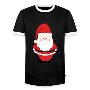 Père Noël Joyeux Noël Coeur T-Shirt d’amour - T-shirt contrasté Homme - noir/blanc - Devant - AI Model Female 172 light (172cm) & AI Model Male 178 light (178cm)
