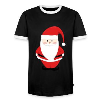 Père Noël Joyeux Noël Coeur T-Shirt d’amour - T-shirt contrasté Homme - noir/blanc - Devant - AI Model Female 172 light (172cm) & AI Model Male 178 light (178cm)