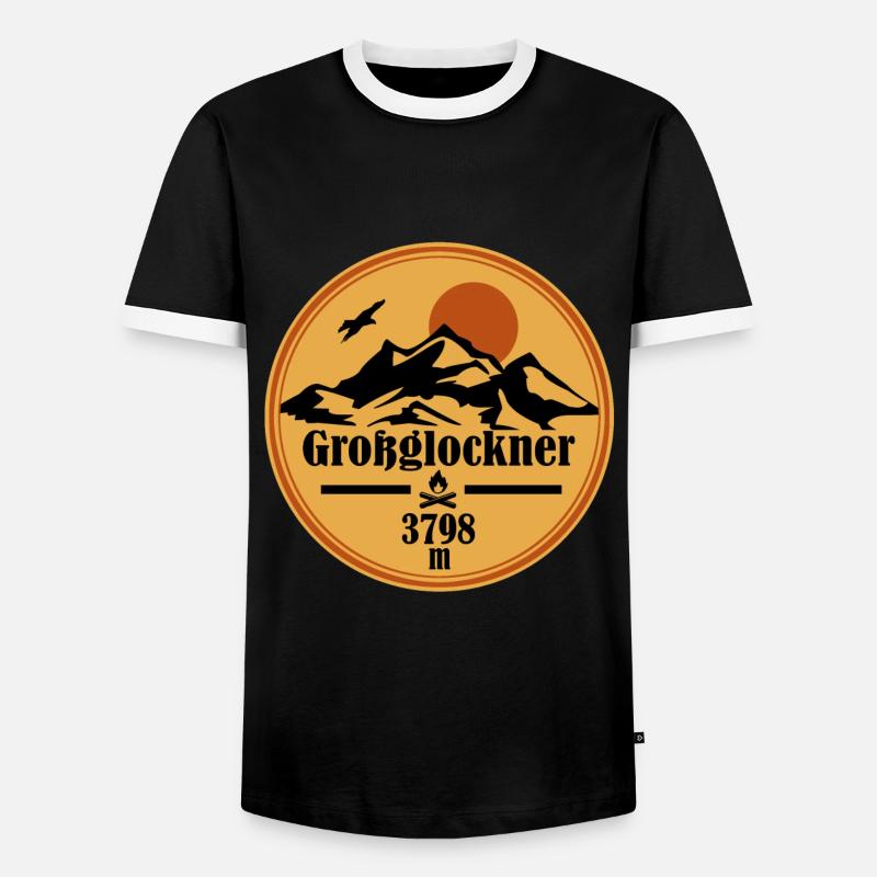 Grossglockner - Men's Ringer Shirt - black/white