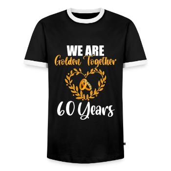 Amour Relation Anniversaire Époux Nous Sommes - T-shirt contrasté Homme - noir/blanc - Devant - AI Model Female 172 light (172cm) & AI Model Male 178 light (178cm)