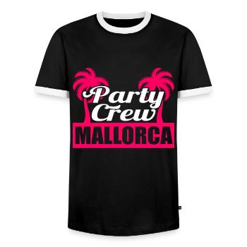 Party Crew Mallorca Nightlife Tee for Alcoholic - T-shirt contrasté Homme - noir/blanc - Devant - AI Model Female 172 light (172cm) & AI Model Male 178 light (178cm)