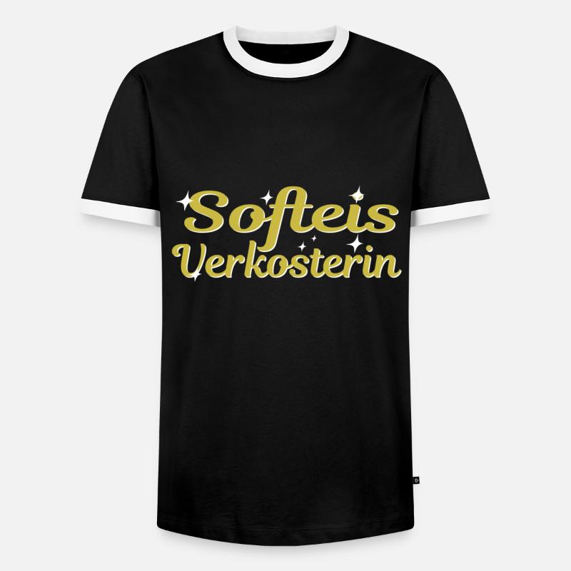 Softeis Verkosterin - Männer Kontrast-T-Shirt - Schwarz/Weiß