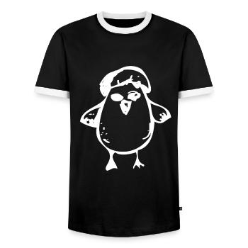 Chick - Men's Ringer Shirt - black/white - Front - AI Model Female 172 light (172cm) & AI Model Male 178 light (178cm)