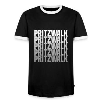 Pritzwalk - Männer Kontrast-T-Shirt - Schwarz/Weiß - Vorne - AI Model Female 172 light (172cm) & AI Model Male 178 light (178cm)