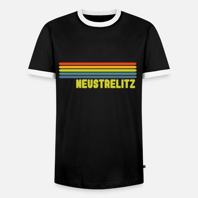 Neustrelitz Regenbogen - Männer Kontrast-T-Shirt - Schwarz/Weiß