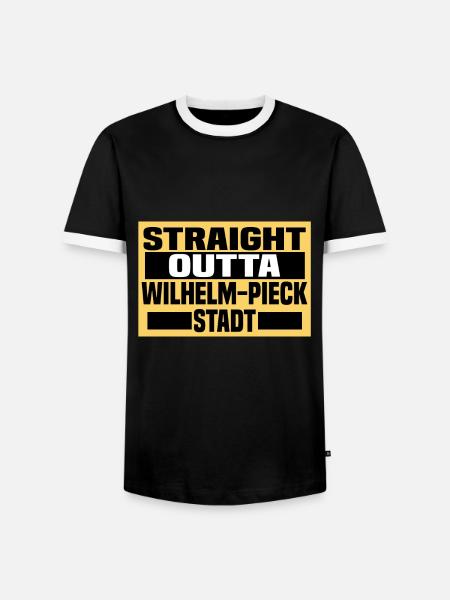 GubenWilhelm Pieck Stadt - Männer Kontrast-T-Shirt - Schwarz/Weiß