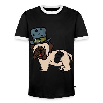 Witzig lustiger Hund Hunde Kinder Geschenkidee - Männer Kontrast-T-Shirt - Schwarz/Weiß - Vorne - AI Model Female 172 light (172cm) & AI Model Male 178 light (178cm)