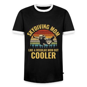 Fallschirmspringen Fallschirmspringer Fallschirmspringer Mama - Männer Kontrast-T-Shirt - Schwarz/Weiß - Vorne - AI Model Female 172 light (172cm) & AI Model Male 178 light (178cm)