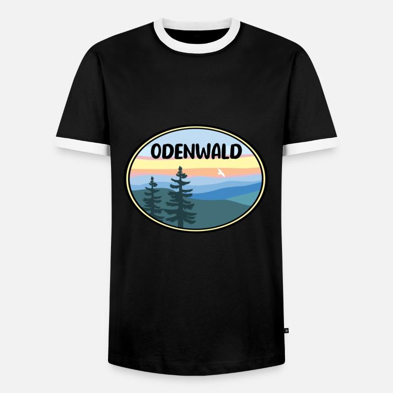 Odenwald - Männer Kontrast-T-Shirt - Schwarz/Weiß