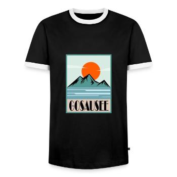 Gosausee - Männer Kontrast-T-Shirt - Schwarz/Weiß - Vorne - AI Model Female 172 light (172cm) & AI Model Male 178 light (178cm)