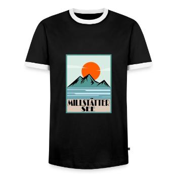 Millstätter See - Männer Kontrast-T-Shirt - Schwarz/Weiß - Vorne - AI Model Female 172 light (172cm) & AI Model Male 178 light (178cm)